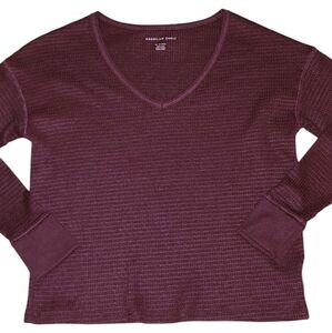 Womens American Eagle Outfitters Long Sleeve Waffle Knit Top XS
